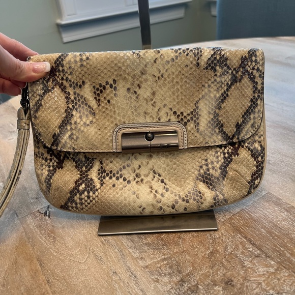 Coach Kristin Python Wristlet - Picture 1 of 14